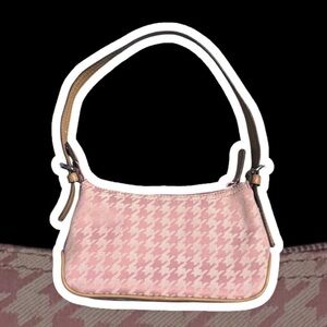 Nine West Light Pink Houndstooth Mini Shoulder Bag
